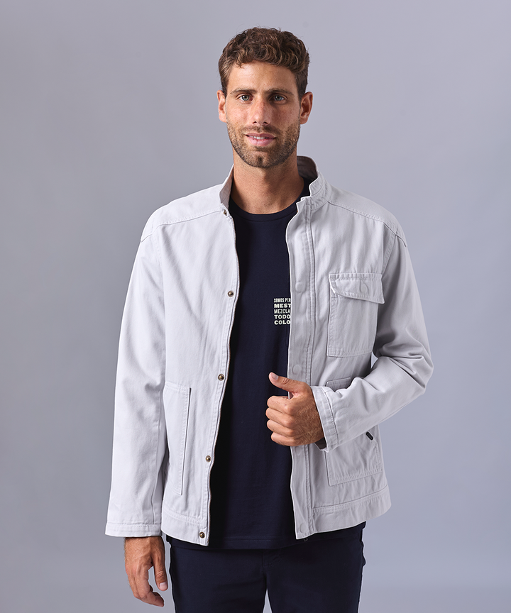 CASACA DRILL CORTES GRIS OI24