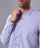 CAMISA MANGA LARGA CUELLO PUNTA REDONDO CLASSIC FIT AZUL CUADROS OI24