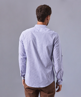 CAMISA MANGA LARGA CUELLO PUNTA REDONDO CLASSIC FIT AZUL CUADROS OI24
