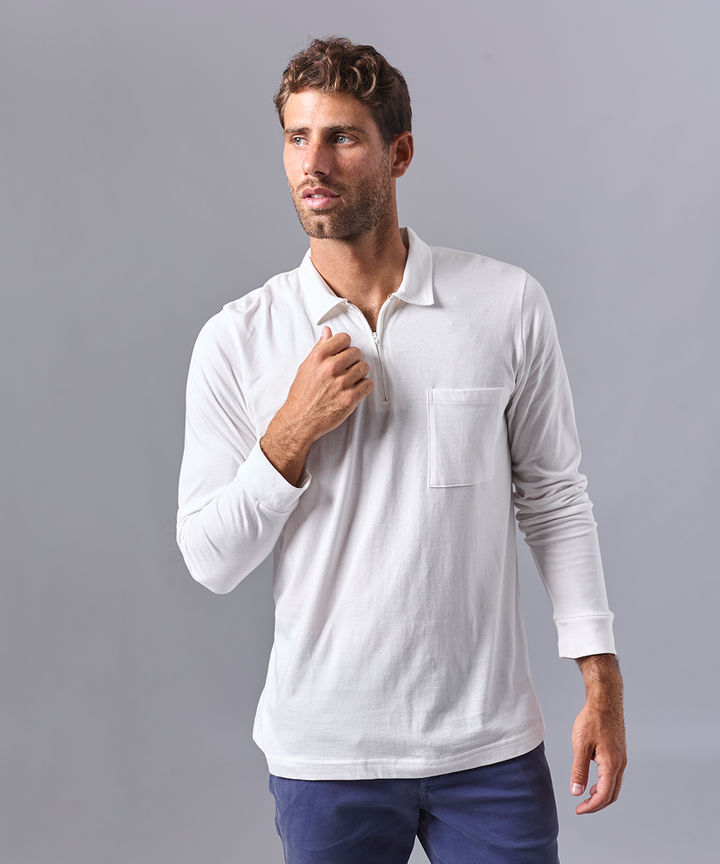POLO MANGA LARGA JERSEY CON CIERRE HUESO OI24