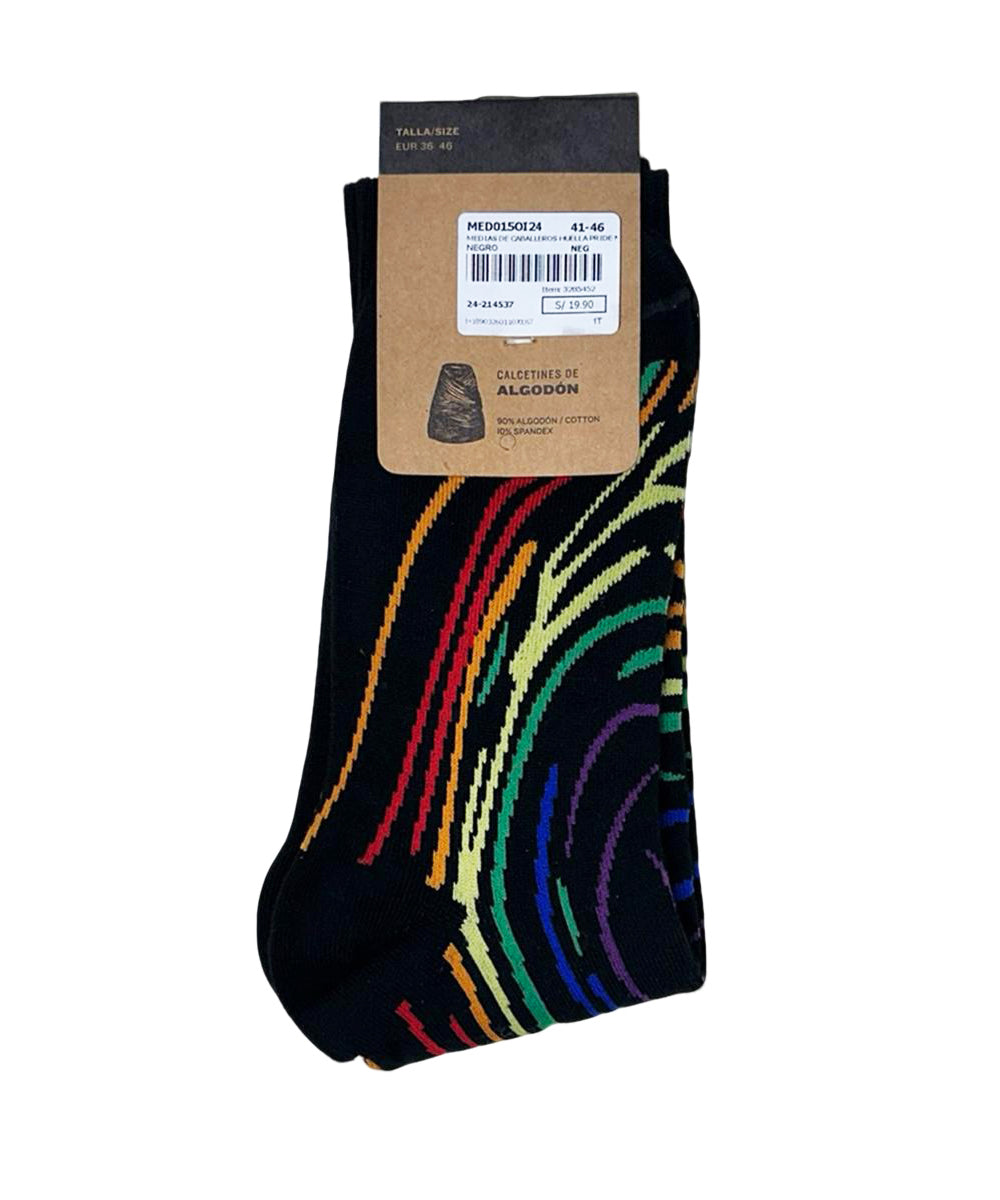 MEDIAS ALTAS HUELLA PRIDE PACK X1 OI24 NEGRO