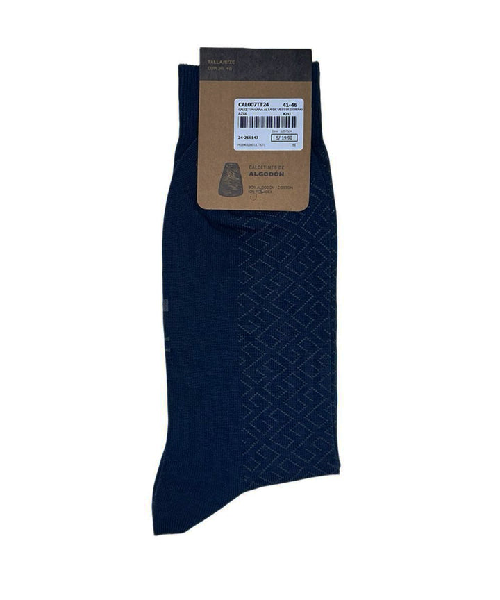MEDIAS ALTAS CON DISEÑO 2 PACK X1 AZUL