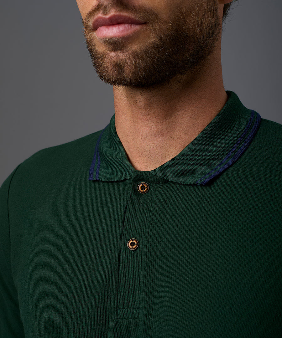 POLO MANGA LARGA PIQUE CUELLO RECTILINEO OI26