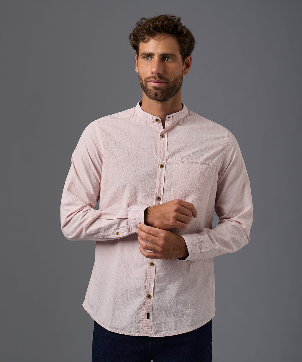 CAMISA MANGA LARGA SEERSUCKER TWISTED COLLAR CLASSIC FIT OI26