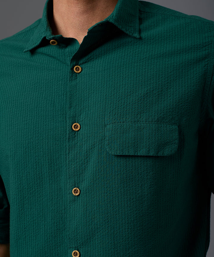 CAMISA MANGA LARGA SEERSUCKER CUELLO SPREAD CLASSIC FIT OI26