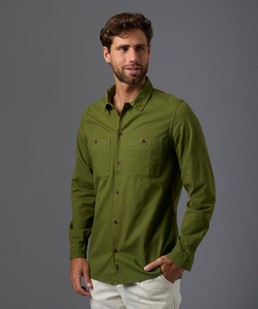 CAMISA MANGA LARGA TAFETA DOBLE BOLSILLO CLASSIC FIT OI26