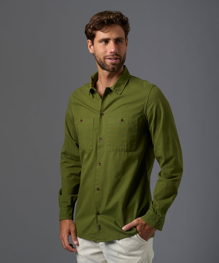 CAMISA MANGA LARGA TAFETA DOBLE BOLSILLO CLASSIC FIT OI26