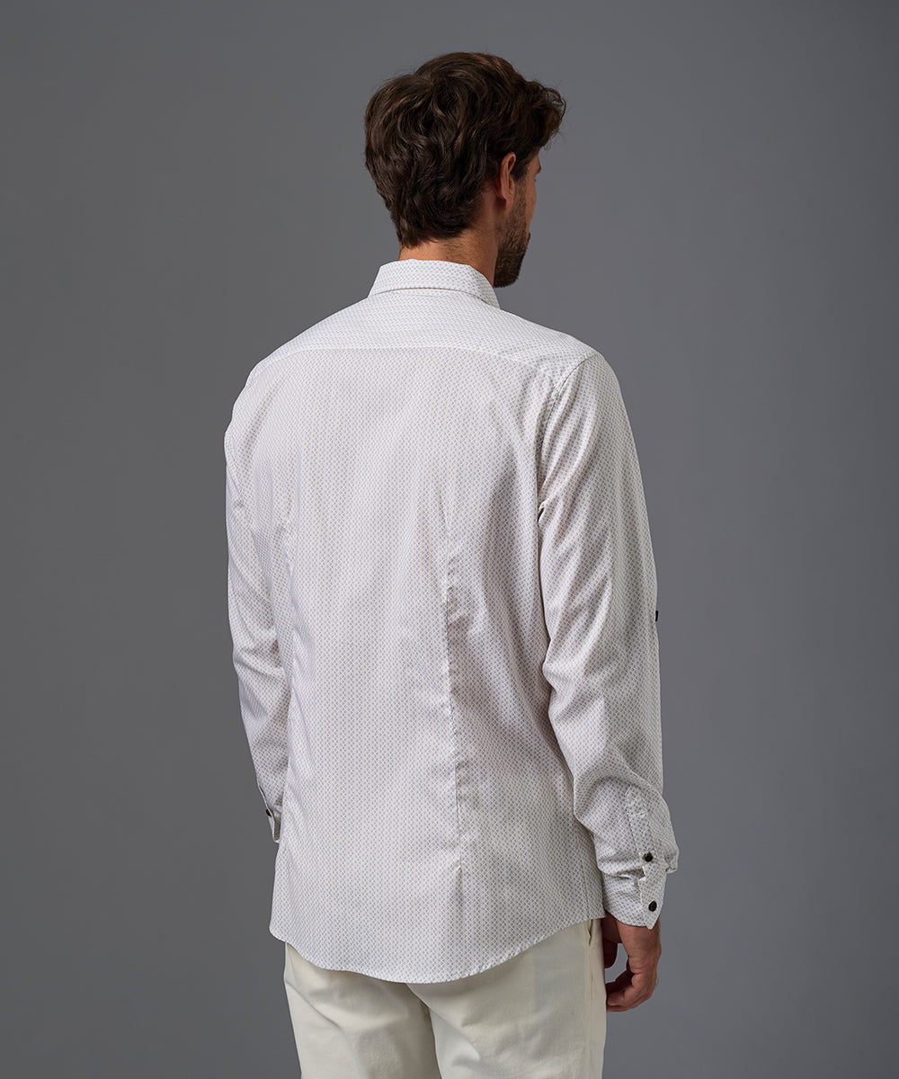CAMISA MANGA LARGA ROLL UP CUELLO SOLAPA SLIM FIT OI26