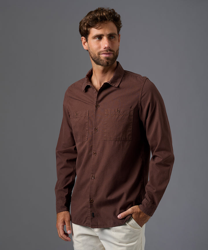 CAMISA MANGA LARGA TAFETA DOBLE BOLSILLO CLASSIC FIT OI26