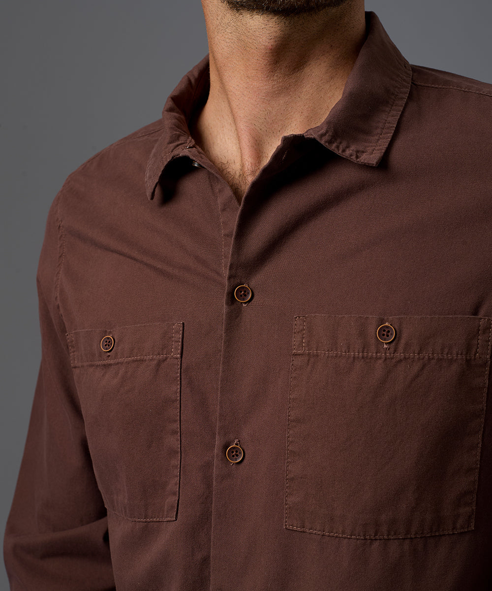 CAMISA MANGA LARGA TAFETA DOBLE BOLSILLO CLASSIC FIT OI26