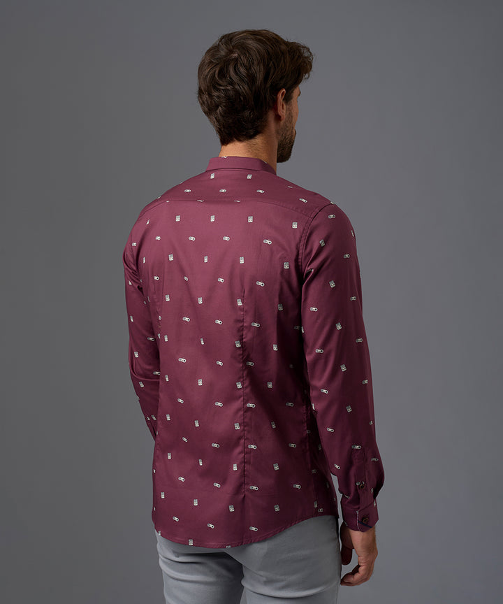 CAMISA MANGA LARGA ROLL UP MICRO BUTTON DOWN  SLIM FIT OI26