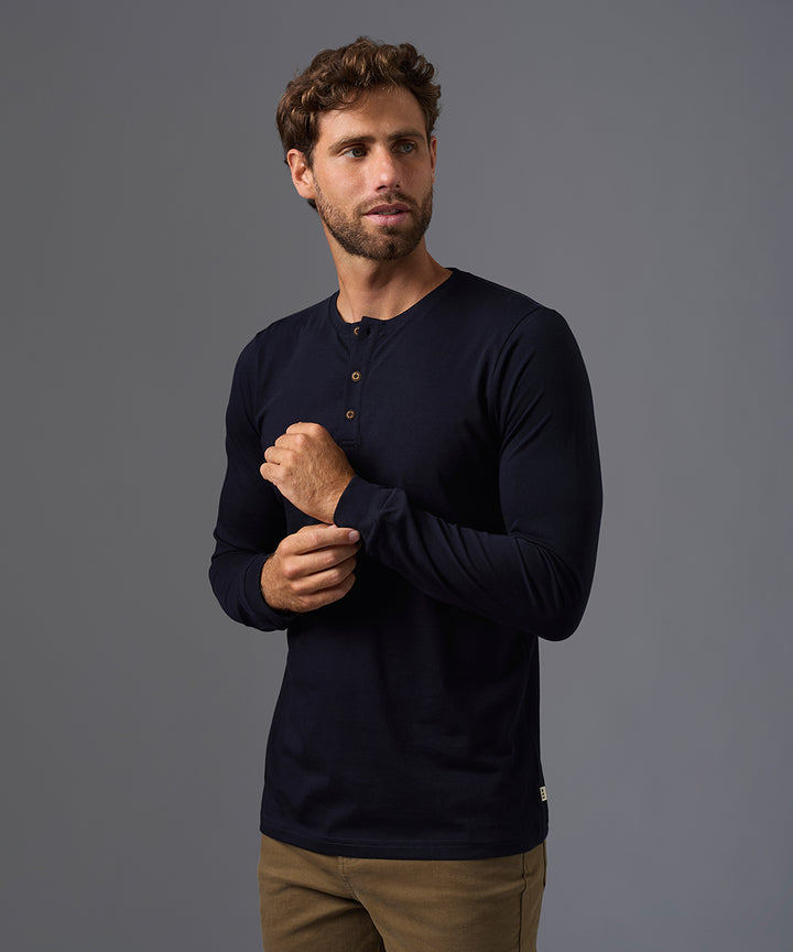 POLO MANGA LARGA JERSEY HENLEY OI26
