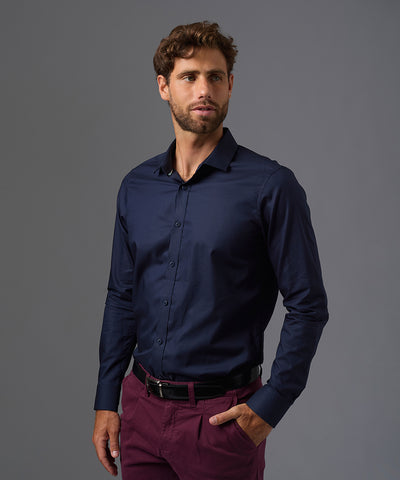 CAMISA DE VESTIR MANGA LARGA ALGODÓN CUELLO SPREAD