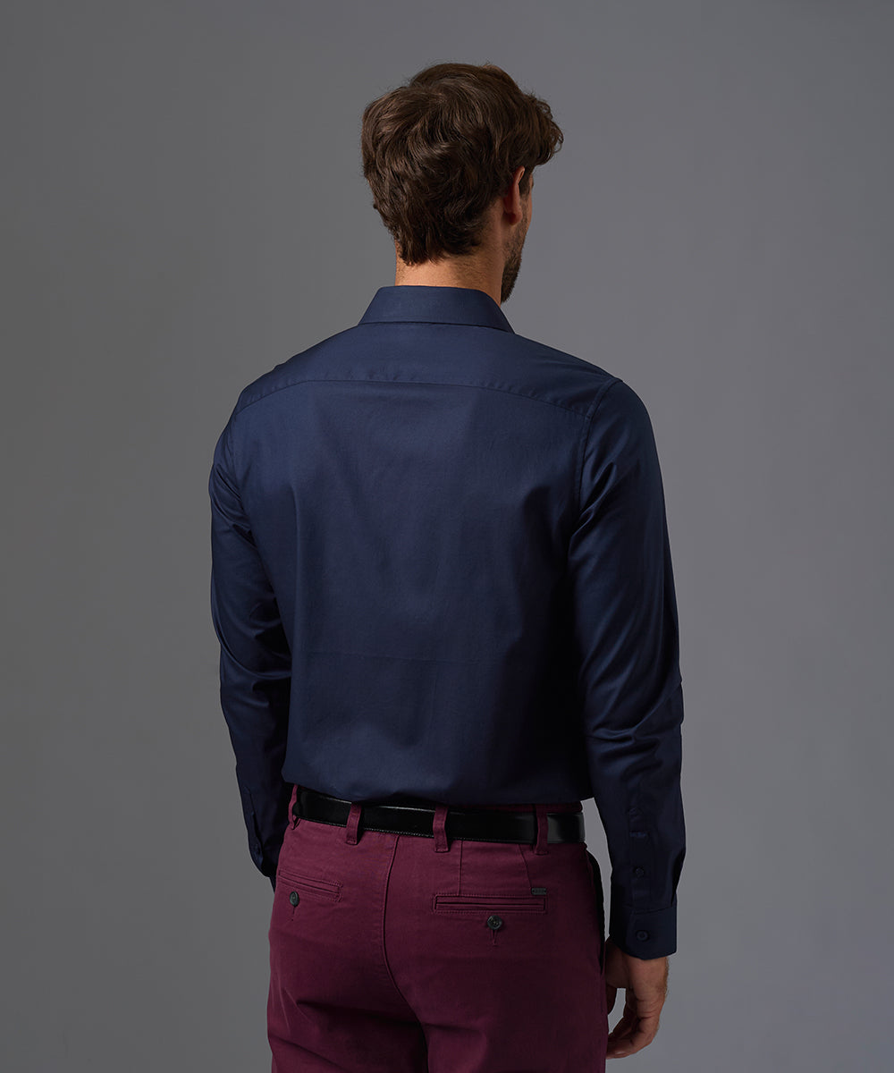 CAMISA DE VESTIR MANGA LARGA ALGODÓN CUELLO SPREAD