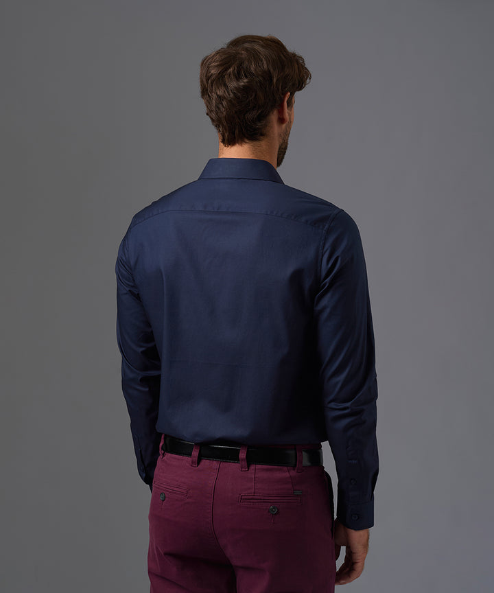 CAMISA DE VESTIR MANGA LARGA ALGODÓN CUELLO SPREAD