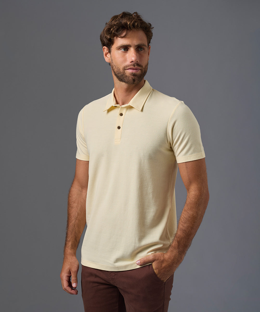 POLO MANGA CORTA PIQUE CUELLO BOX BORDADO OI26