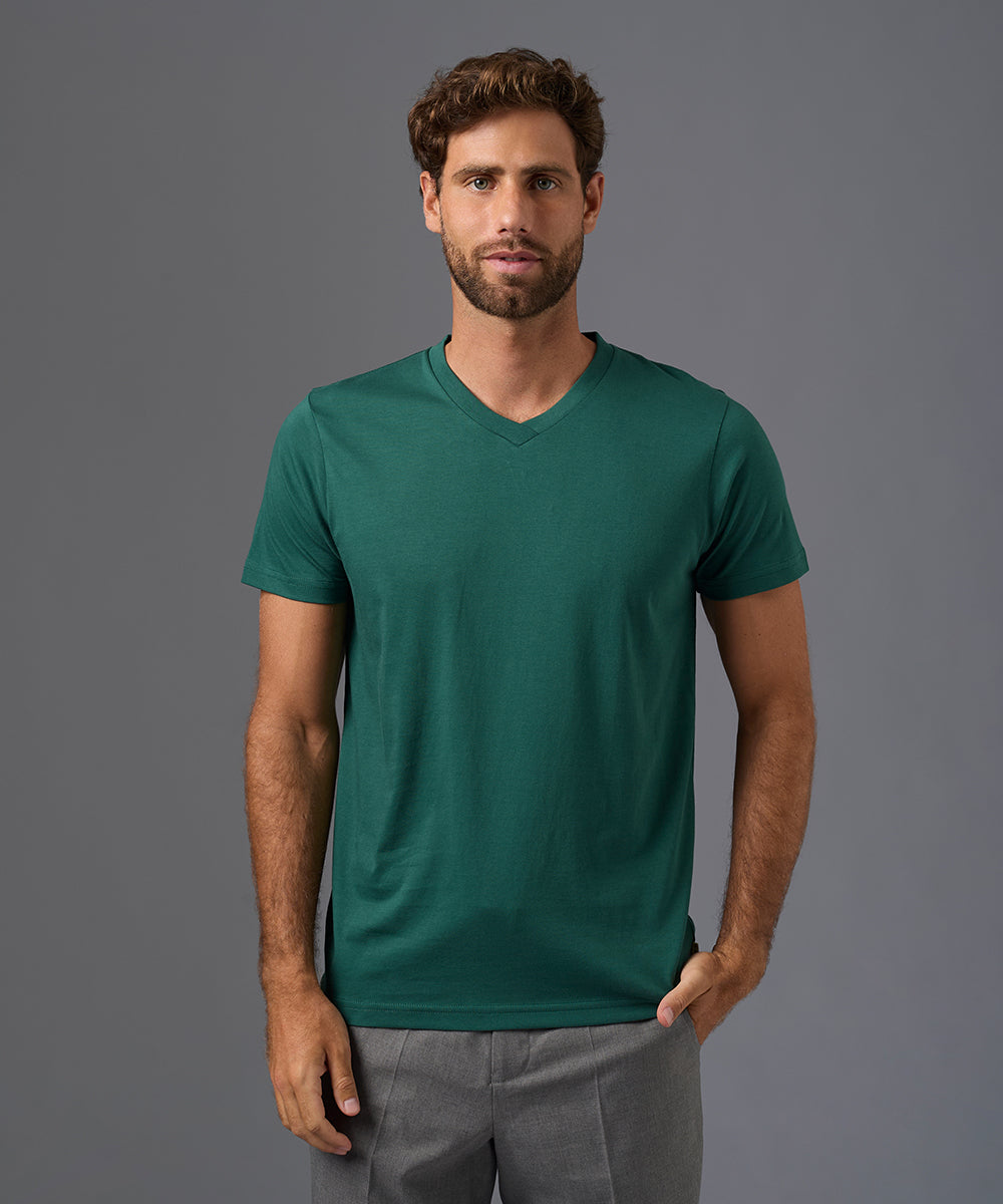 POLO MANGA CORTA JERSEY BASICO CUELLO V OI26