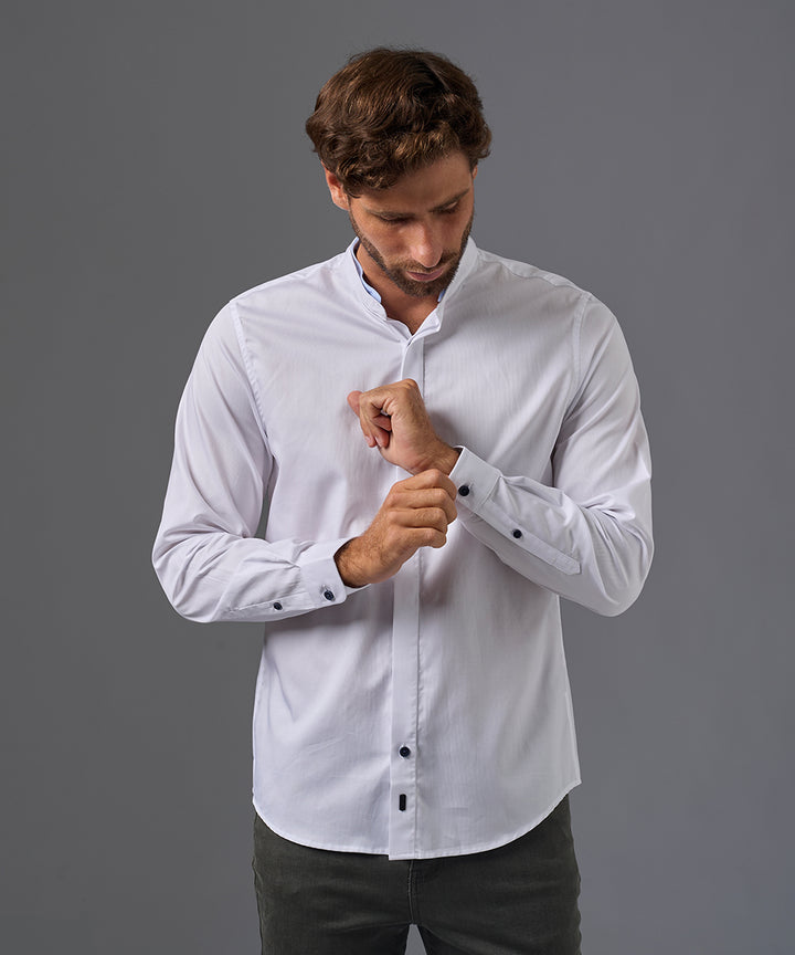 CAMISA MANGA LARGA CUELLO NERU DESMONTABLE CLASSIC FIT OI26