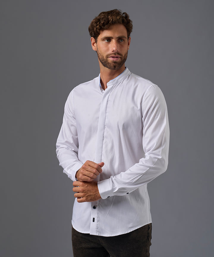 CAMISA MANGA LARGA CUELLO NERU DESMONTABLE SLIM FIT OI26