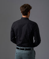 CAMISA MANGA LARGA ROLL UP CUELLO CORTO REDONDEADO SLIM FIT OI26