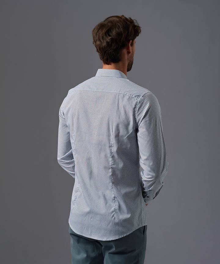 CAMISA MANGA LARGA ROLL UP CUELLO CORTO REDONDEADO SLIM FIT OI26
