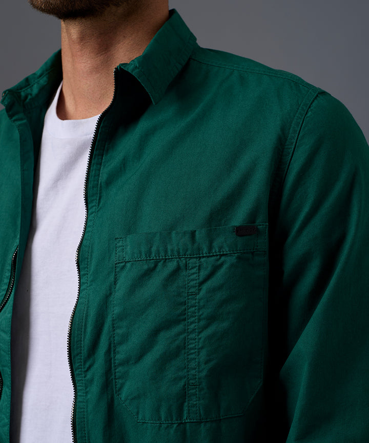 CAMISA MANGA LARGA CASUAL TAFETA CON CIERRE  CLASSIC FIT OI26