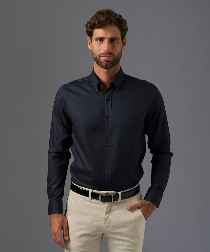 CAMISA DE VESTIR MANGA LARGA ALGODÓN CUELLO BUTTON DOWN