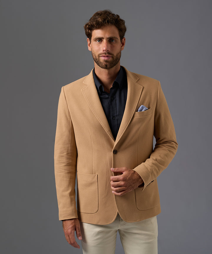 BLAZER PIQUE DOBLE BOLSILLO PARCHE OI26