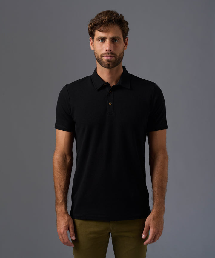 POLO MANGA CORTA PIQUE CUELLO BOX BORDADO OI26