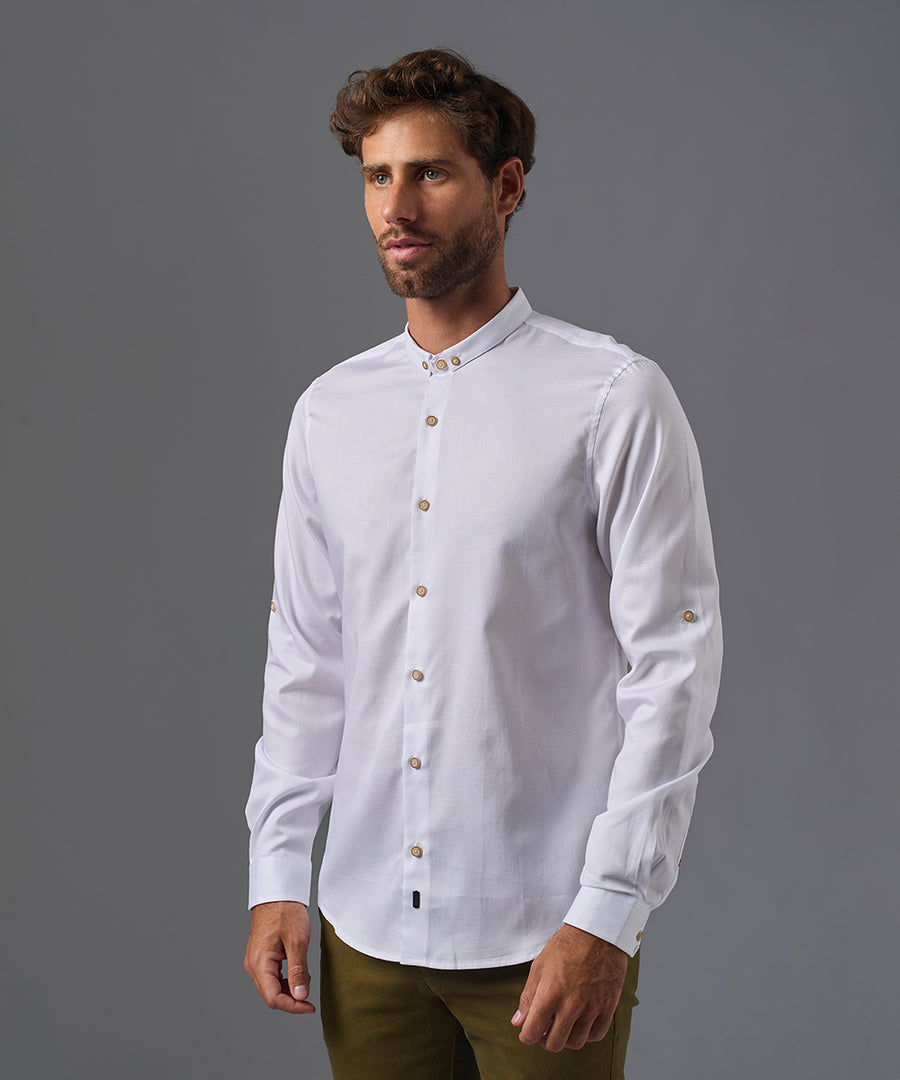 CAMISA MANGA LARGA ROLL UP MICRO BUTTON DOWN CLASSIC FIT OI26