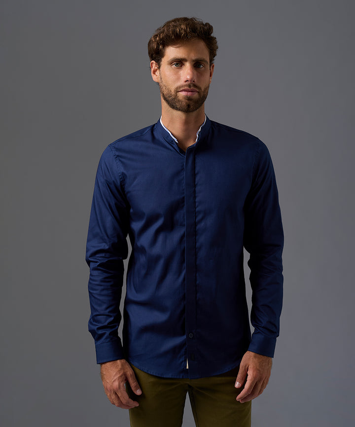 CAMISA MANGA LARGA CUELLO NERU DESMONTABLE SLIM FIT OI26