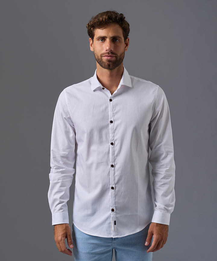 CAMISA MANGA LARGA PECHERA OJAL SLIM FIT OI26