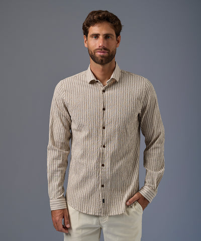 Camisa Seersucker Rayas Classic Fit
