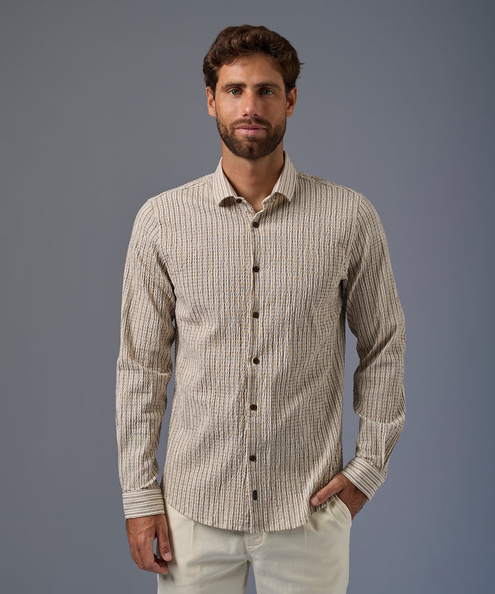 Camisa Seersucker Rayas Classic Fit