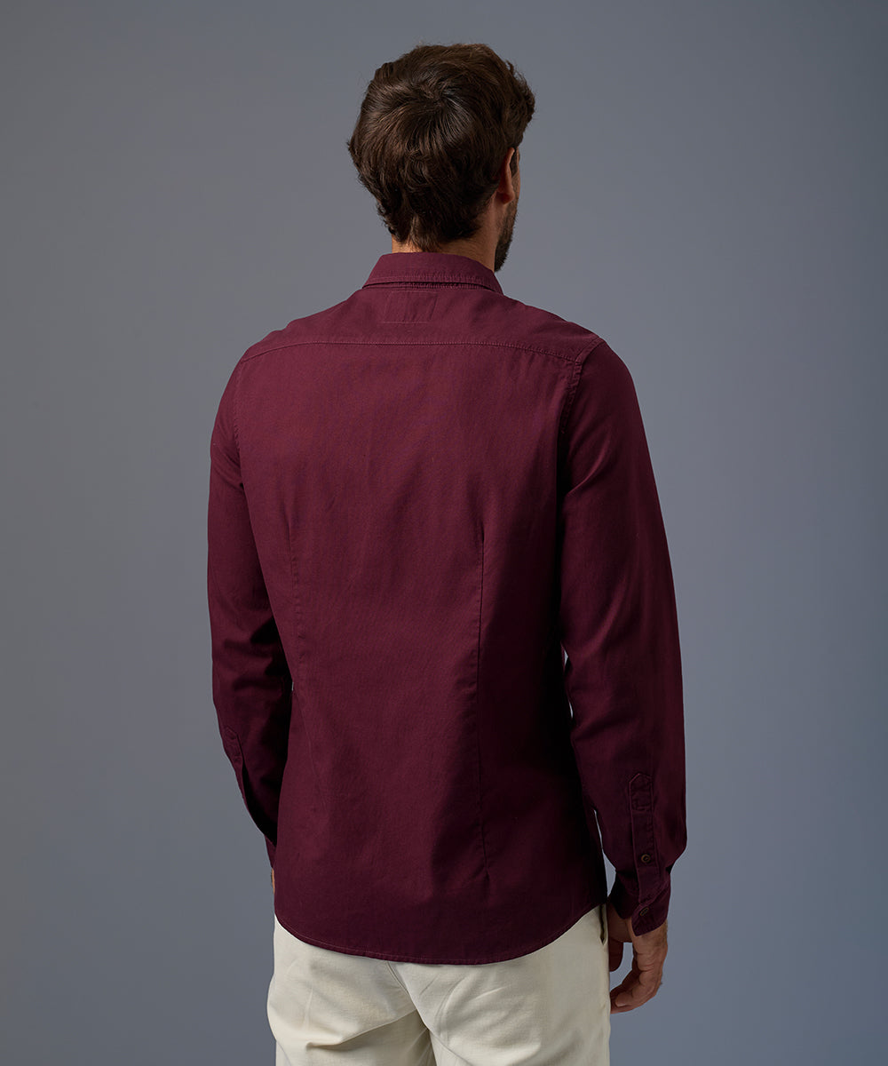 Camisa Tafeta con Bolsillos Slim Fit