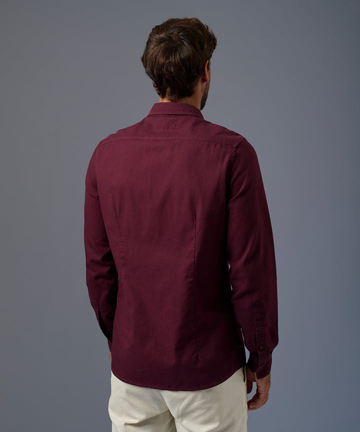 Camisa Tafeta con Bolsillos Slim Fit