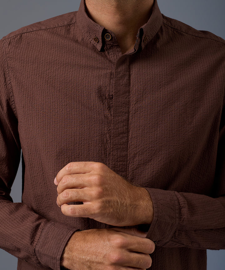 Camisa Roll Up Seersucker Slim Fit