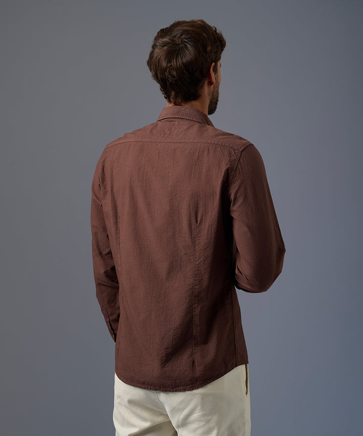 Camisa Roll Up Seersucker Slim Fit