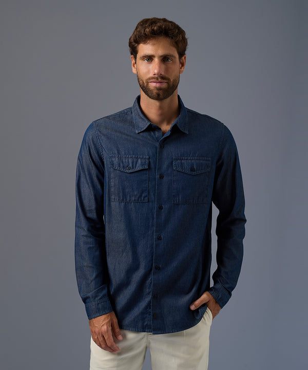Camisa de Jean Doble Bolsillo Classic Fit