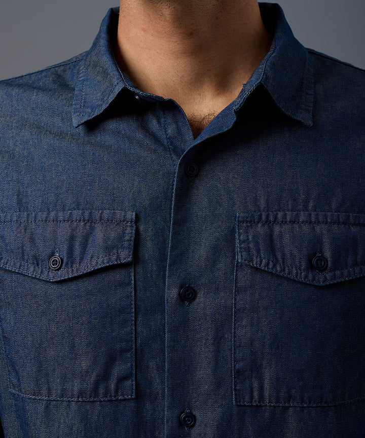 Camisa de Jean Doble Bolsillo Classic Fit