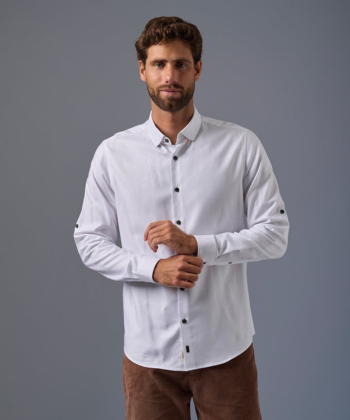 Camisa Roll Up Cuello Redondeado Classic Fit
