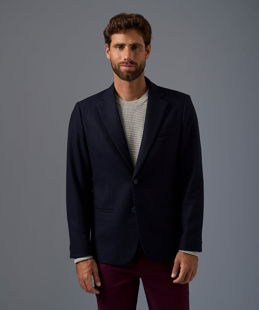 Blazer de Lana Cuello Solapa