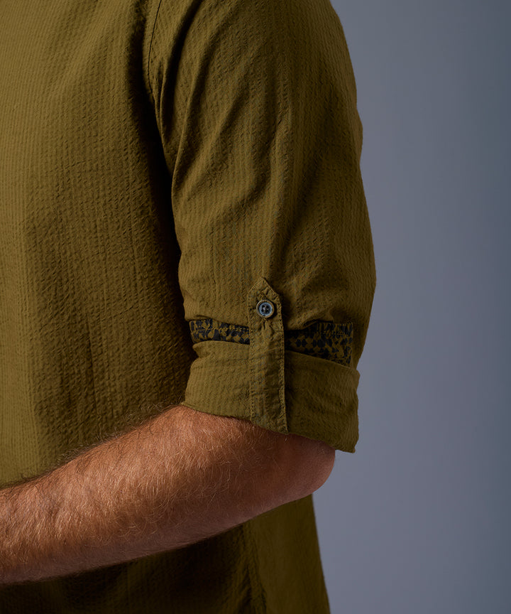 Camisa Roll Up Seersucker Slim Fit