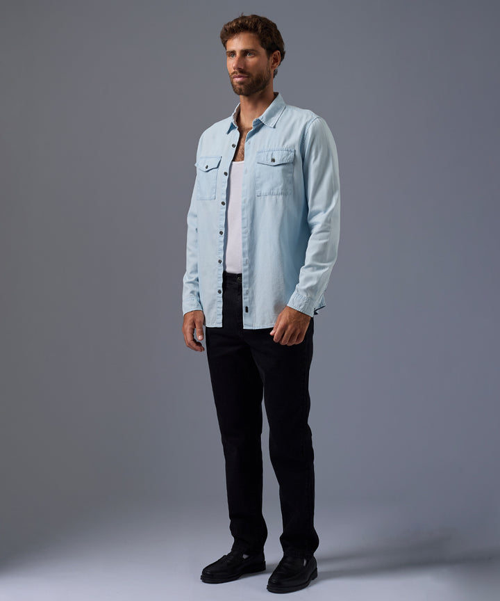 Camisa de Jean Doble Bolsillo Classic Fit