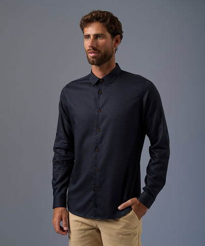 Camisa Roll Up Cuello Redondeado Classic Fit