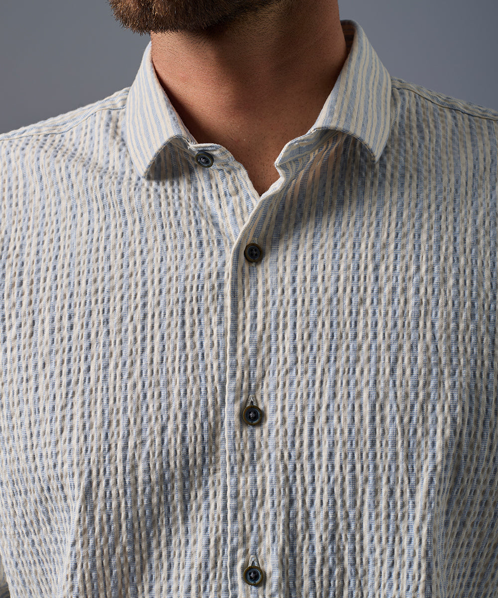Camisa Seersucker Rayas Classic Fit