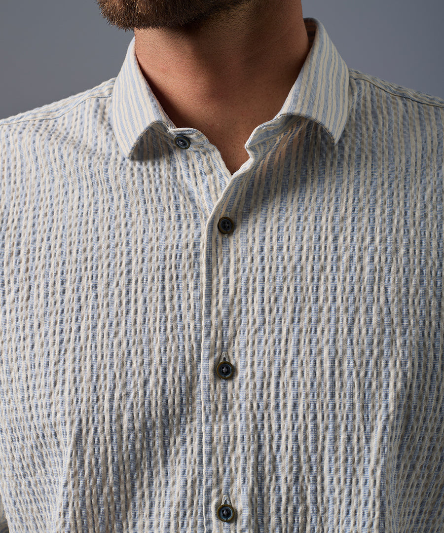 Camisa Seersucker Rayas Classic Fit