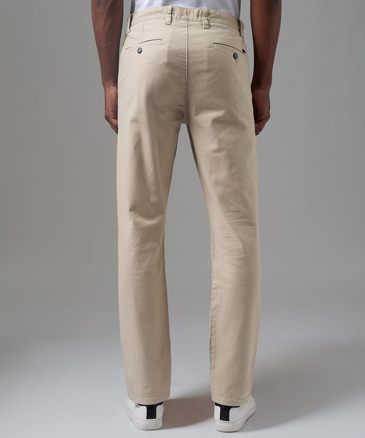 PANTALON DRILL PRETINA INT. CONTRASTE SLIM FIT HUESO OI25