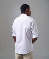 CAMISA MANGA LARGA CUELLO PUNTA REDONDEADO ROLL UP CLASSIC FIT BLANCO OI25