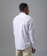 CAMISA MANGA LARGA MICRO B. DOWN CLASSIC FIT BLANCO ESTAMPADO OI25